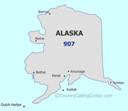 Alaska area code map