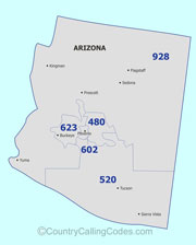 Arizona area code map