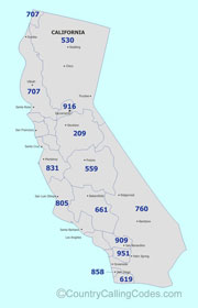 California United States Area Code And California United States