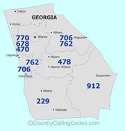 Georgia area code map