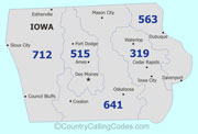 Iowa area code map
