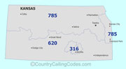 Kansas area code map