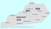 Kentucky area code map