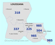 Louisiana area code map