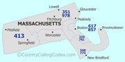 Massachusetts area code map