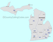 Michigan area code map