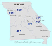 Missouri area code map