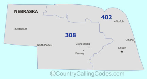 Nebraska area code map