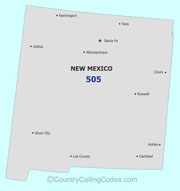 New-Mexico area code map