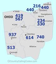 Ohio area code map