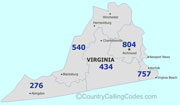 Virginia area code map