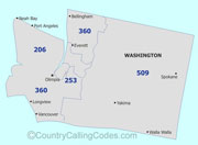 Washington area code map