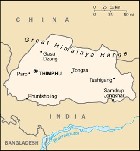 Country map of Bhutan