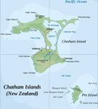 Country map of Chatham Island, Nz