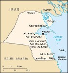 Country map of Kuwait