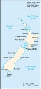 Country map of New Zealand