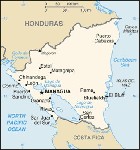 Country map of Nicaragua
