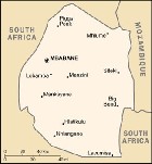 Country map of Swaziland
