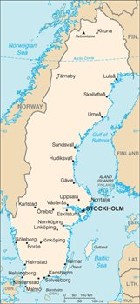 Country map of Sweden