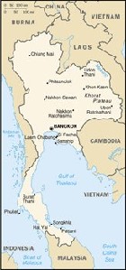 Country map of Thailand