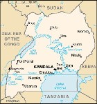 Country map of Uganda