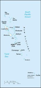 Country map of Vanuatu