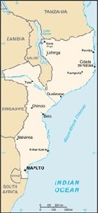 Country map of Mozambique