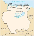 Country map of Suriname