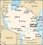 Country map of Tanzania